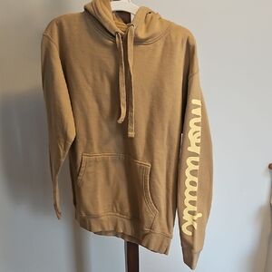Bontemps Men's Casual Tan Sweatshirt With Hood And Montauk Logo...size M
